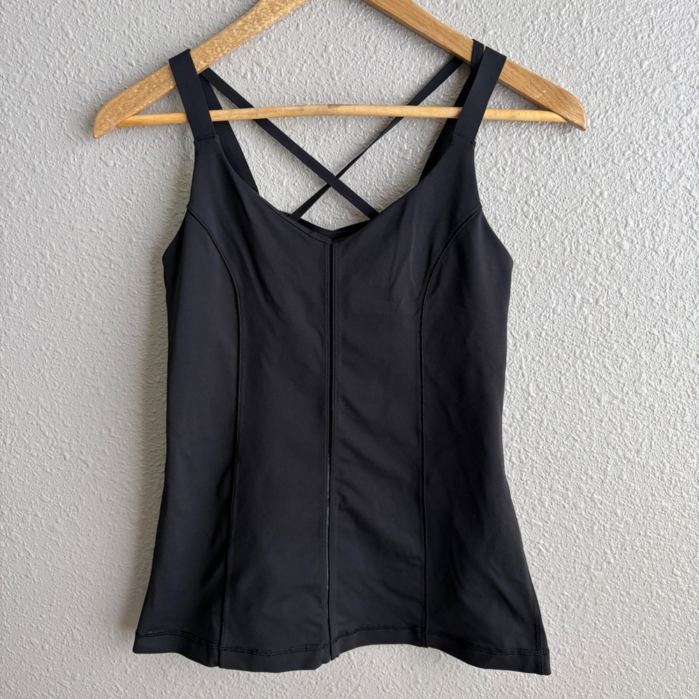 Lululemon Black Cross My Heart Tank Top Cross Cross Straps 6